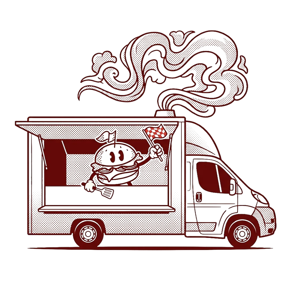 Smash It Burger Foodtruck mit Maskottchen